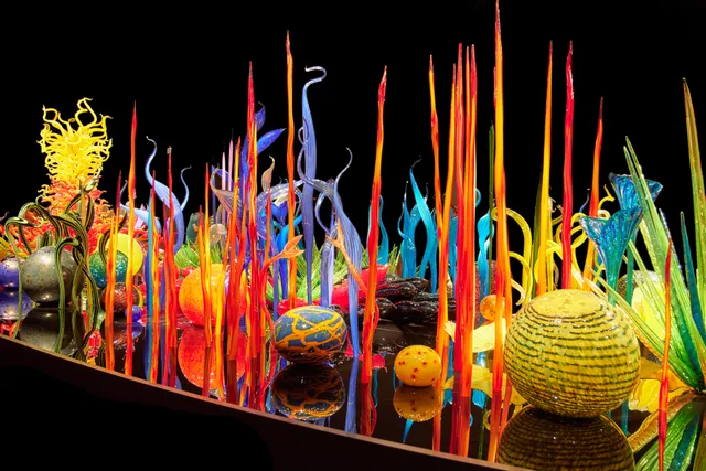A display of glass from Dave Chihuly